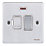 Schneider Electric Ultimate Low Profile 13A Switched Fused Spur with Neon Brushed Chrome with White Inserts