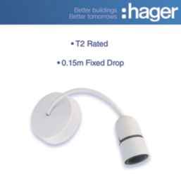 Hager 624SEL212SC6 6" Pendant Set (Short Skirt & Safety Cover) B22 White 75"