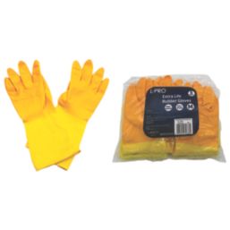 L-PRO Extra Life  Rubber Gloves Yellow Medium 5 Pairs