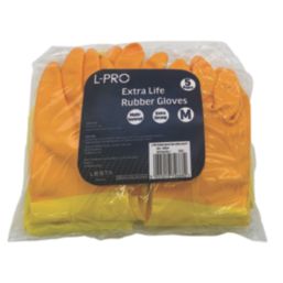 L-PRO Extra Life  Rubber Gloves Yellow Medium 5 Pairs