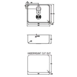 Abode Matrix R50 1 Bowl  Brushed Stainless Steel Sink 535mm x 435mm