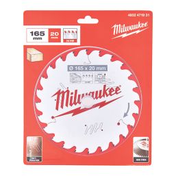 Milwaukee  Wood Circular Saw Blade 165mm x 20mm 24T