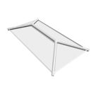 Crystal Clear Aluminium & uPVC Double-Glazed Lantern Roof White 1500mm x 1000mm