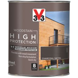 V33 750ml Charcoal Satin Water-Based Exterior Wood Stain
