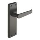 Designer Levers Victorian Fire Rated Latch Long Straight Lever Door Handle Pair Matt Black