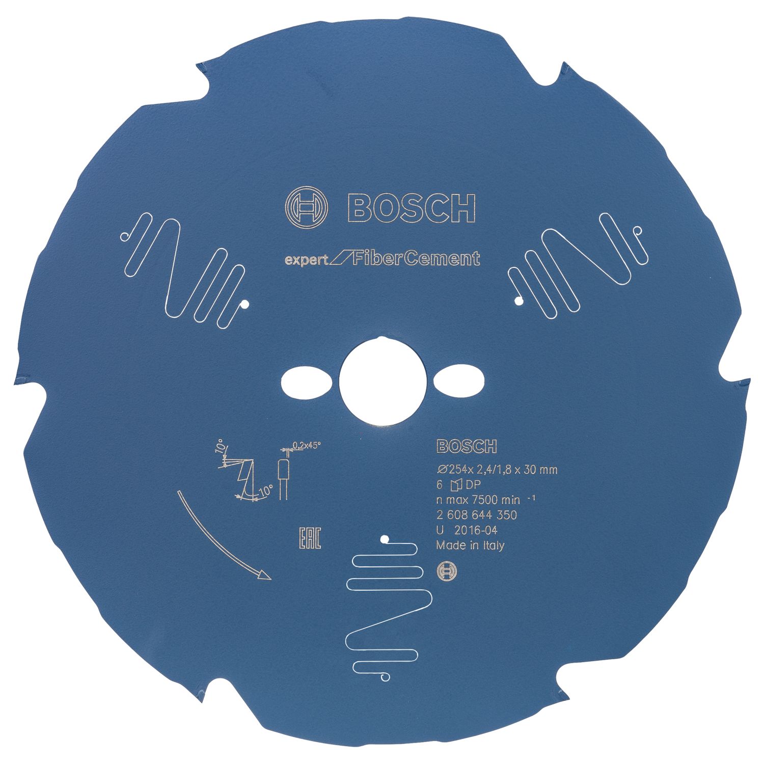 Bosch Expert Fibre Cement Circular Saw Blade 254mm x 30mm 6T (198KP)