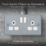 British General   13A 2-Gang DP Switched Metal Clad Power Socket  with White Inserts
