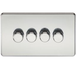 Knightsbridge  4-Gang 2-Way LED Intelligent Dimmer Switch  Polished Chrome