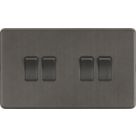 Knightsbridge  10AX 4-Gang 2-Way Light Switch  Smoked Bronze