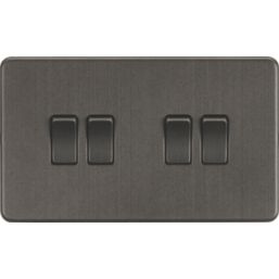 Knightsbridge  10AX 4-Gang 2-Way Light Switch  Smoked Bronze