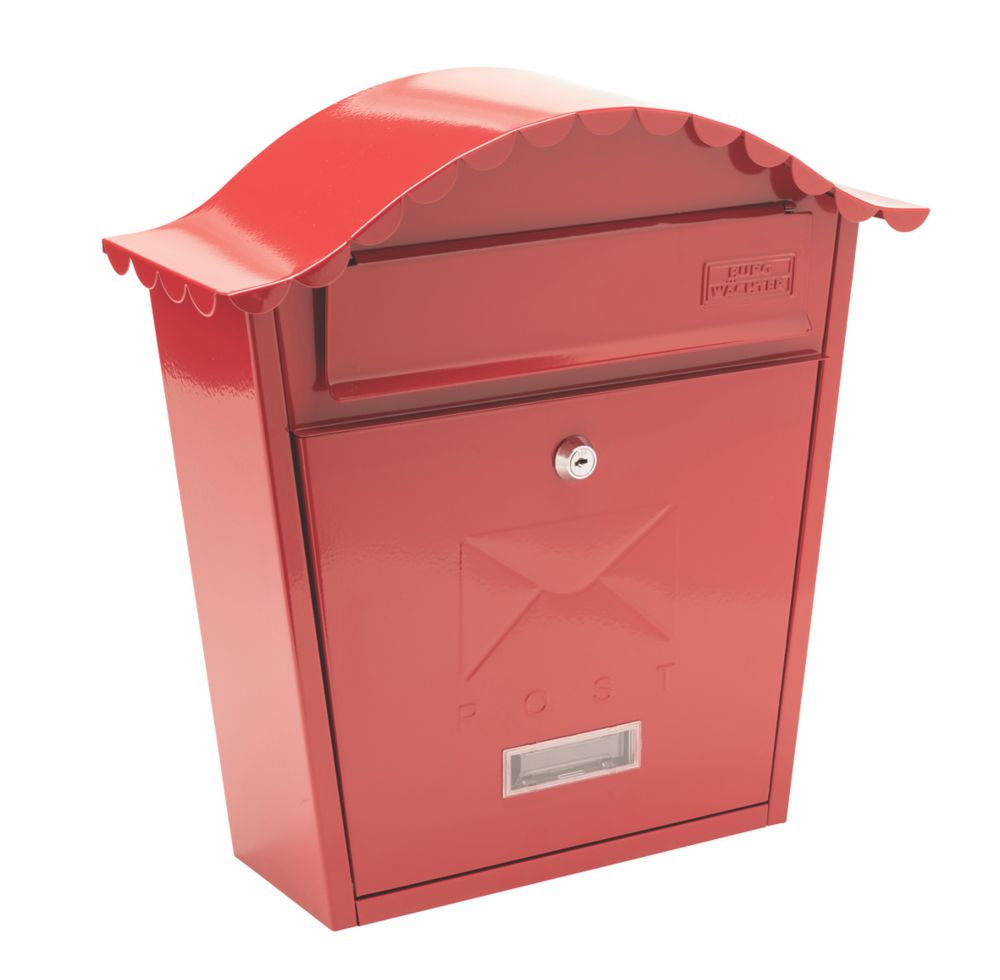 Burg-Wachter Classic Post Box Red Powder-Coated - Screwfix