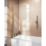 ETAL Dakota Semi-Framed Brushed Brass Hinged Radius Bath Screen Non-Handed 780mm x 1400mm