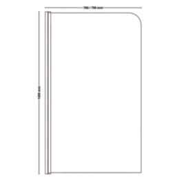 ETAL Dakota Semi-Framed Brushed Brass Hinged Radius Bath Screen Non-Handed 780mm x 1400mm