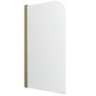 ETAL Dakota Semi-Framed Brushed Brass Hinged Radius Bath Screen Non-Handed 780mm x 1400mm