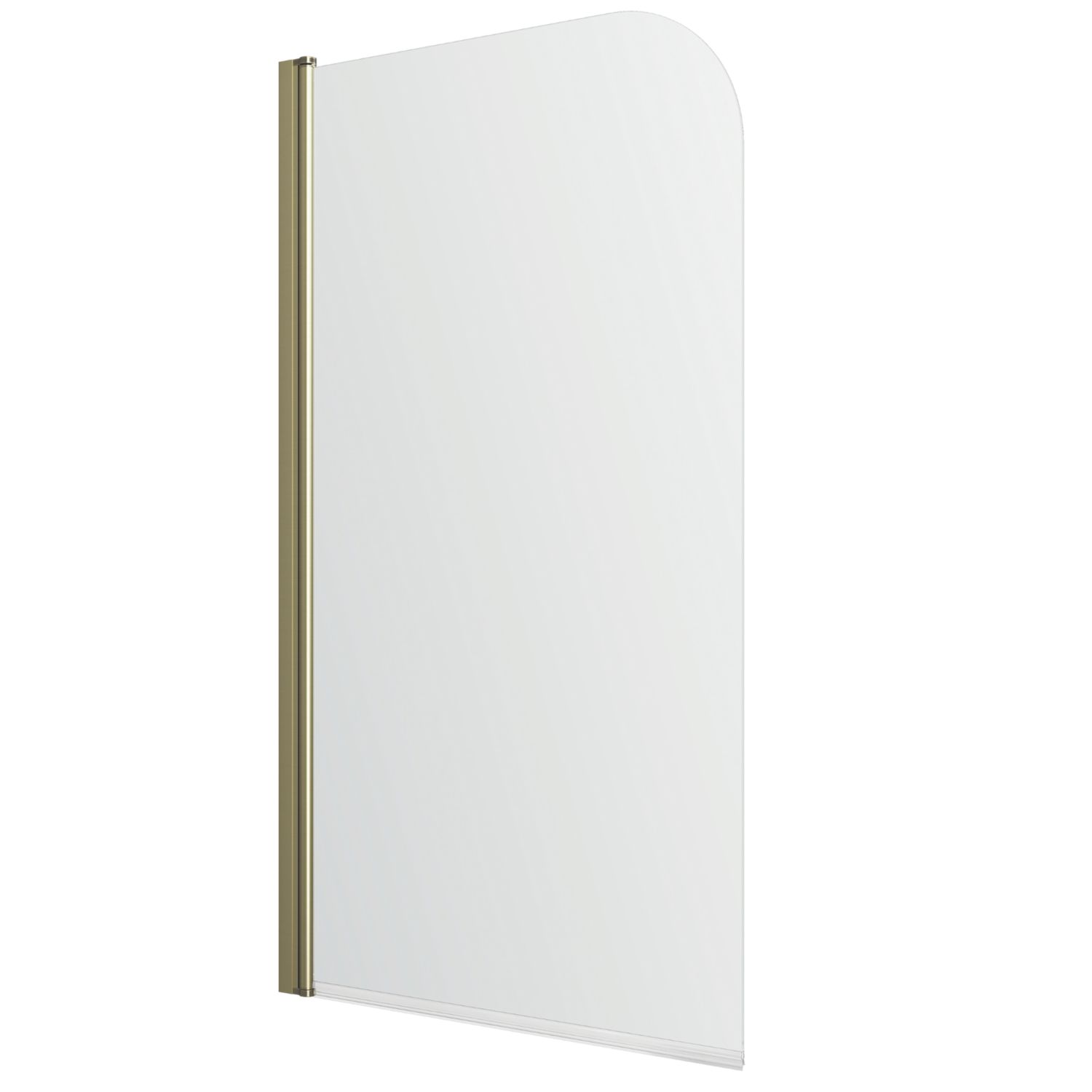 ETAL Dakota Semi-Framed Brushed Brass Hinged Radius Bath Screen Non-Handed 780mm x 1400mm (198VN)