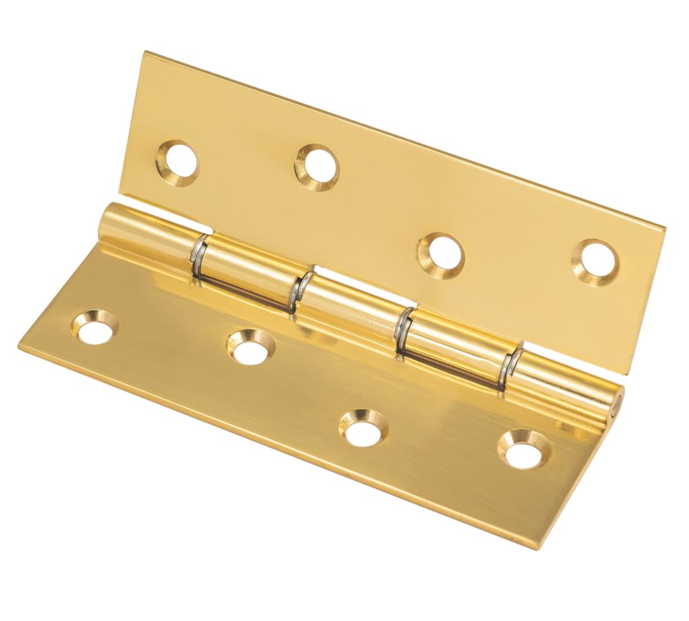 Polished Brass Washered Hinge 102mm x 67mm 2 Pack Screwfix