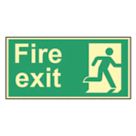 Essentials  Photoluminescent "Fire Exit Man Right" Sign 150mm x 300mm