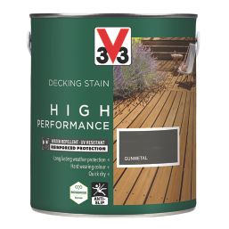 V33 High Performance 2.5Ltr Gunmetal Anti Slip Decking Stain
