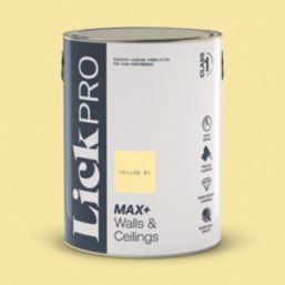 LickPro Max+ 5Ltr Yellow 01 Matt Emulsion  Paint