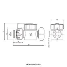 Flomasta Straight Service Tap Valve 15mm x 1/2"