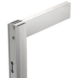Triton Fast Fix Framed Rectangular Sliding Door with Side Panel  Non-Handed Chrome 1100mm x 760mm x 1900mm