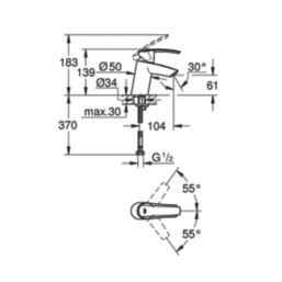 Grohe Start Chrome 139mm Cloakroom Lever Mono Basin Mixer Tap