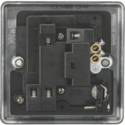 Knightsbridge  13A Switched Fused Spur & Flex Outlet with Neon Matt Black with Black Inserts