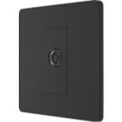 British General Evolve 1-Gang Coaxial TV / FM Socket Matt Black with Black Inserts