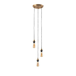 Quay Design Cable Set 3-Light Pendant Antique Brass