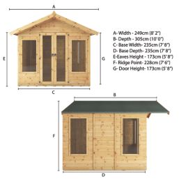 Mercia Premium Sussex 8' x 10' (Nominal) Apex Timber Summerhouse