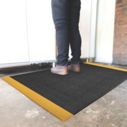 COBA Orthomat Premium Anti-Fatigue Floor Mat Black / Yellow 1500mm x 900mm x 12.5mm