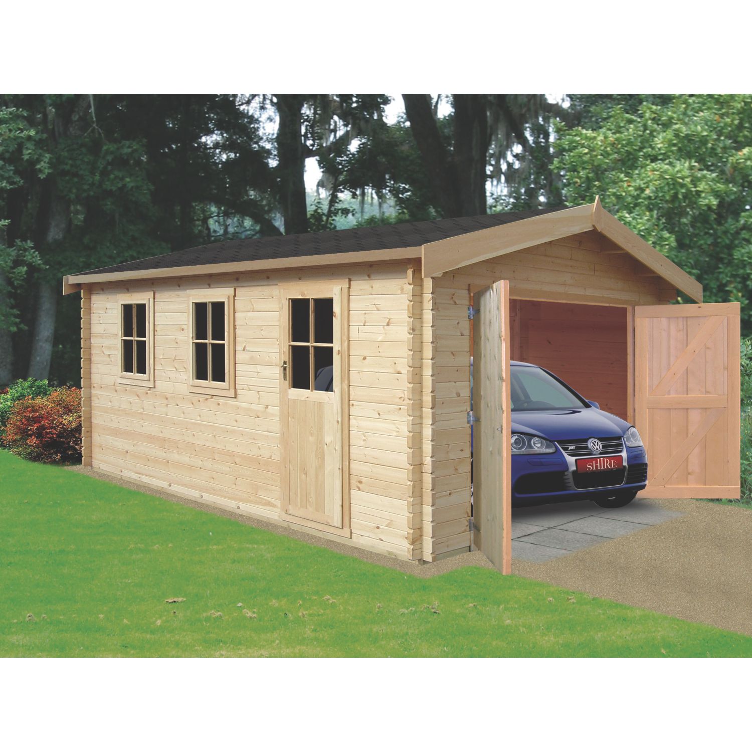 Shire Bradenham 28 12' 6" x 14' 6" (Nominal) Apex Timber Garage (20035)
