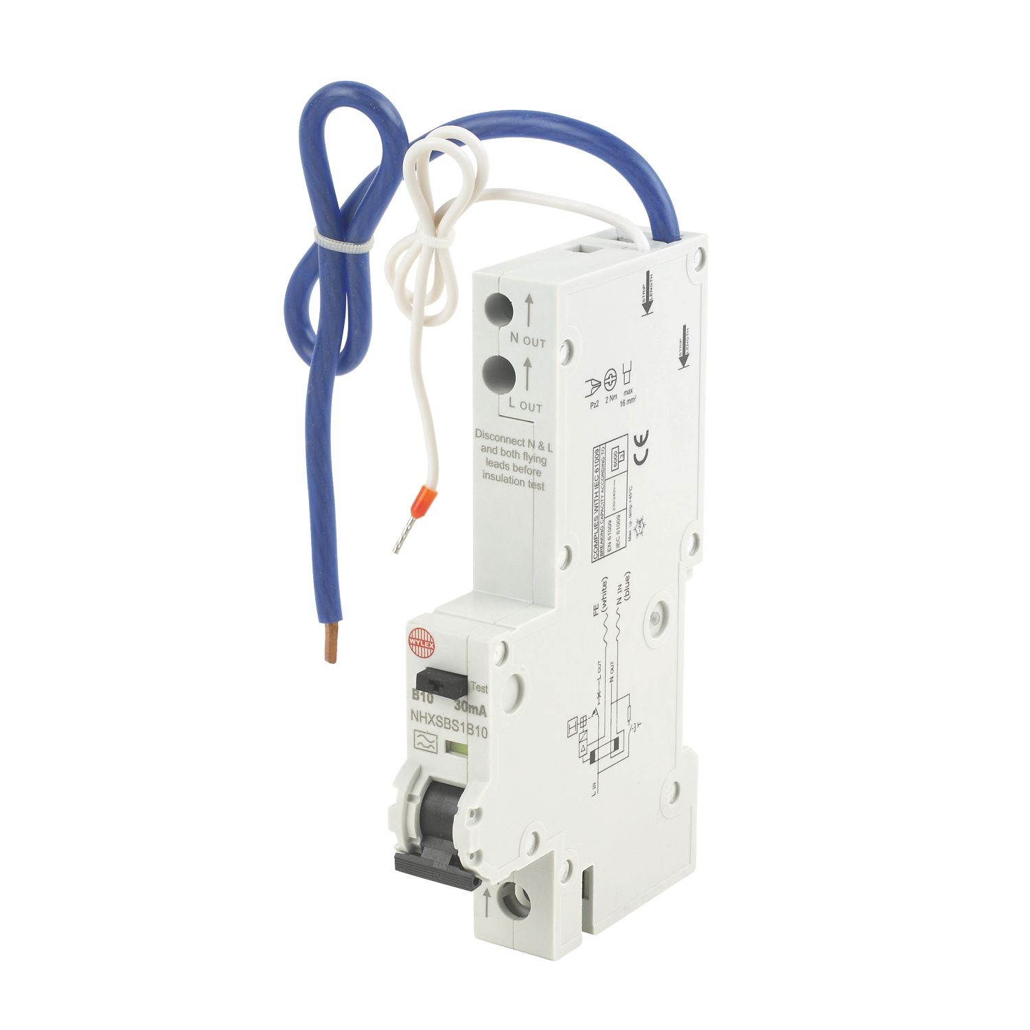 Wylex 10A 30mA Type A SP B Curve RCBO (20050)