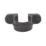 FloPlast Cast Iron Effect Round Pipe Clips Black 68mm 10 Pack