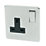 Crabtree Platinum 13A 1-Gang DP Switched Plug Socket Satin Chrome  with Black Inserts