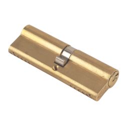 Yale Fire Rated 1 Star Double Euro Cylinder Lock BS 45-50 (95mm) Polished Brass
