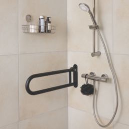 Swirl Adapt+ Household Folding Grab Rail Matt Black 618mm x 250mm x 32mm