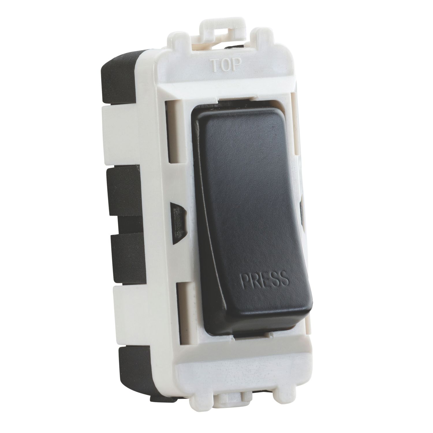 Knightsbridge 20AX 2-Way Grid Retractive Switch Module 'Press' Matt Black (200CR)