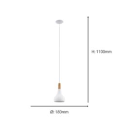 Eglo Sabinar Small Shade Pendant Light White