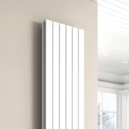 Reina Flat Double 1800mm x 440mm 3983BTU White Vertical Designer Radiator