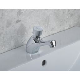 Bristan Timed Flow Chrome-Plated 104mm Push Button Mono Basin Pillar Tap