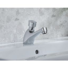 Bristan Timed Flow Chrome-Plated 104mm Push Button Mono Basin Pillar Tap