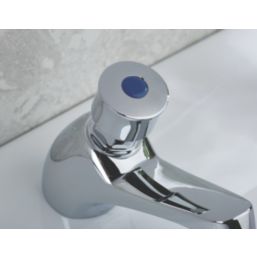 Bristan Timed Flow Chrome-Plated 104mm Push Button Mono Basin Pillar Tap