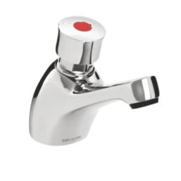 Bristan Timed Flow Chrome-Plated 104mm Push Button Mono Basin Pillar Tap