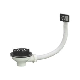 ETAL Sink Strainer Waste with Overflow Black 90mm