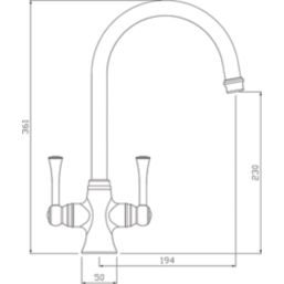 Streame by Abode Gatsby Swan Neck Dual Lever Mono Mixer Chrome