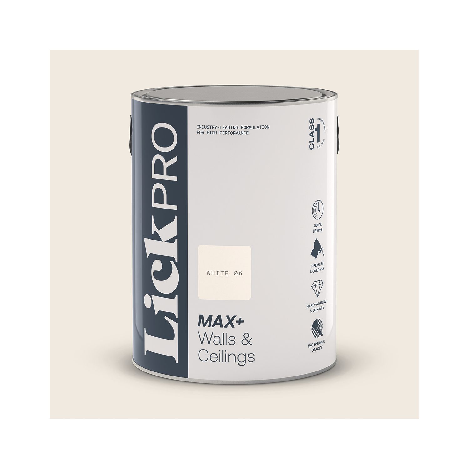 LickPro Max+ 5Ltr White 06 Eggshell Emulsion Paint (200JX)