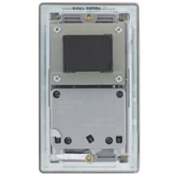 LAP  2-Gang Dual Voltage Shaver Socket 115 / 230V Brushed Stainless Steel with Graphite Inserts