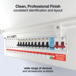 British General  19-Module 16-Way Part-Populated High Integrity Main Switch Consumer Unit with SPD