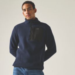 Regatta Frankie Borg Half Zip Fleece Navy/Black  3X Large 49-51" Chest